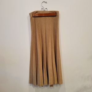 Midi Pleated Camel Pleated Skirt Size S/M Small / Medium